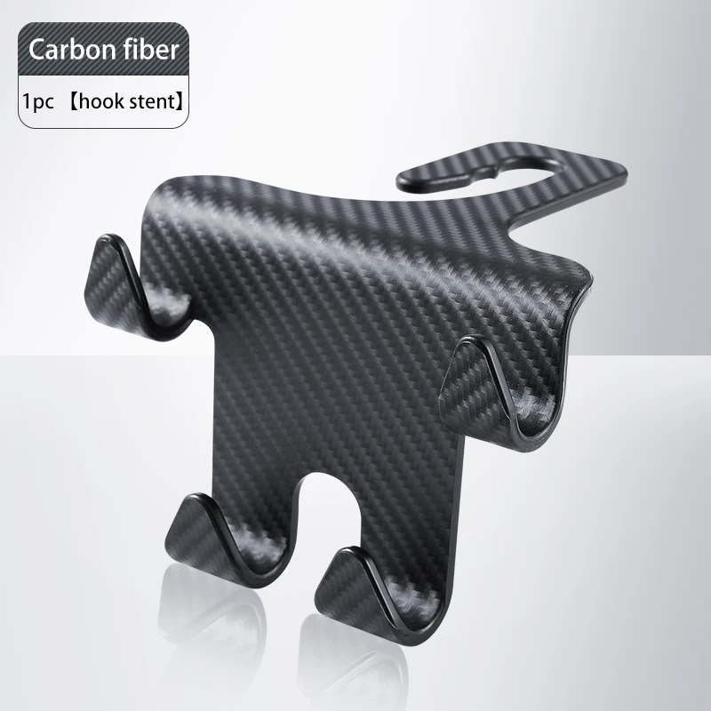 

Car Multifunctional Hook Car Seat Headrest Hook Hidden Strong Bearing Capacity ABS Carbon Fiber for Bag Grocery Phone Holder