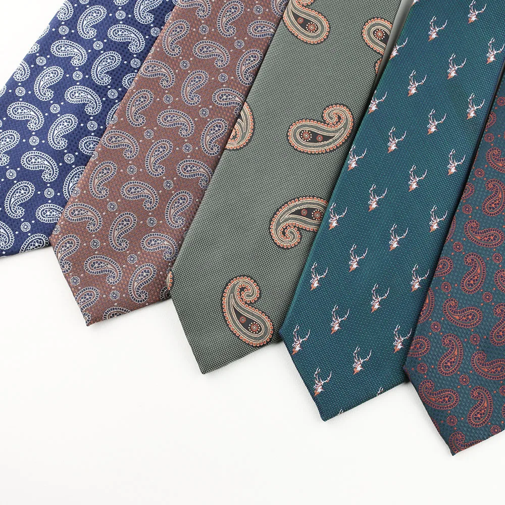 Mens Paisley Floral Necktie Striped Dots Wedding Ties For Women Male Luxury Neck Tie Dress Shirt Collar Neckwear Cravat