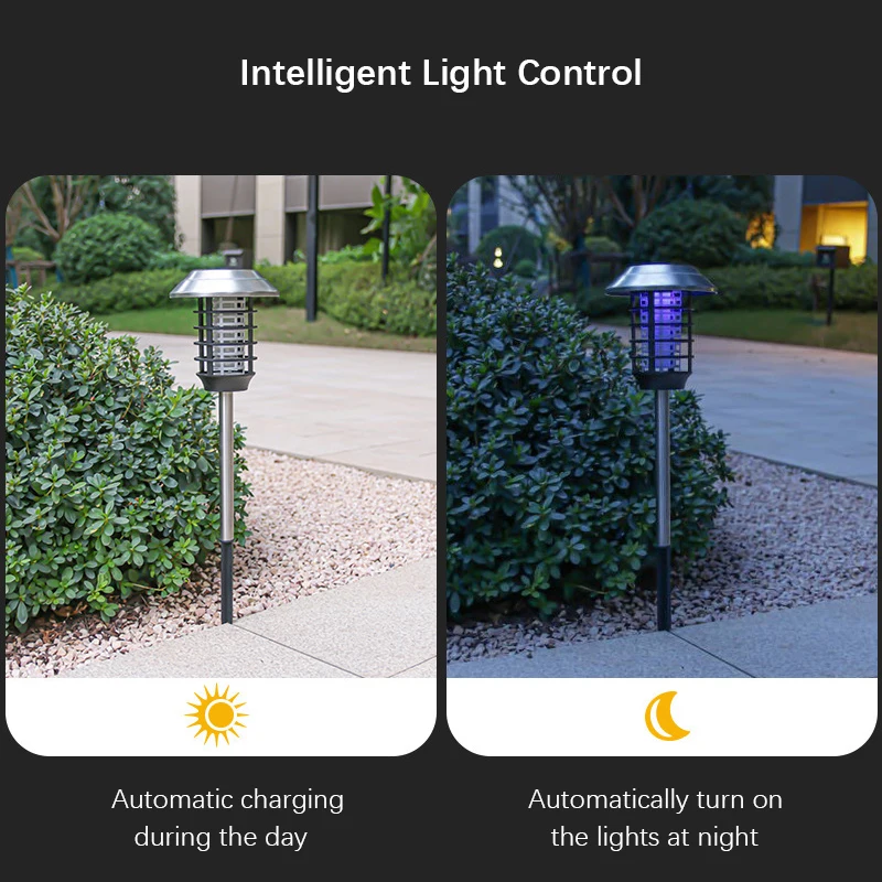 8LED Solar Lights Outdoor,Insect Killer Mosquito Lamp,3 IN 1 Security and Waterproof Lighting for Yard,Patio,Garden,Landscape