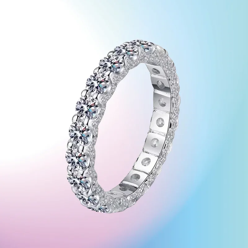 

Designer Jewelry 18K White Gold VVS1 D Color 2.1CT Moissanite Full Circle Diamond Luxury