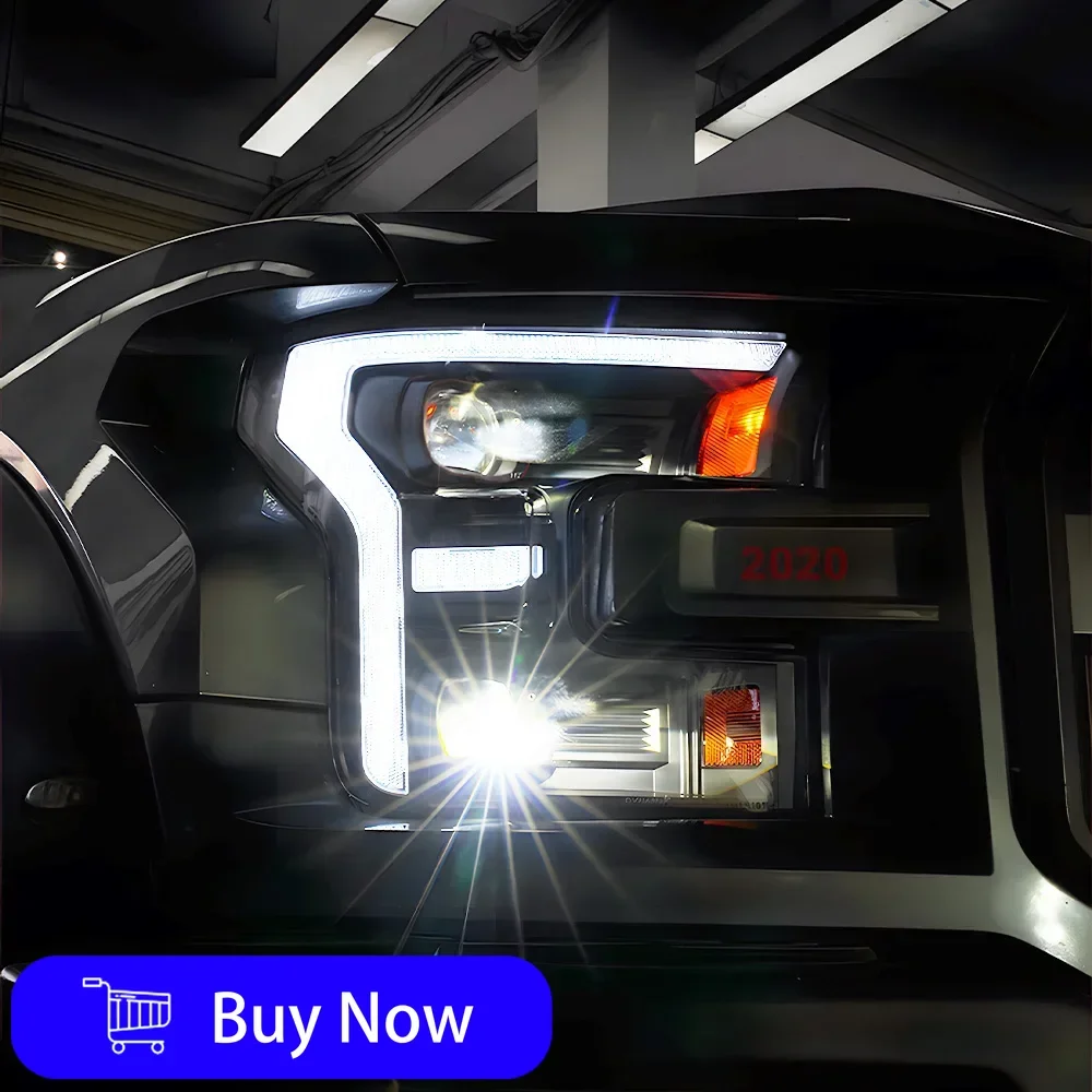 

Автомобильные передние фонари для Ford Raptor F150 2015-2020, светодиодные автомобильные фары в сборе, обновление динамических 2 линз проектора, инструменты, аксессуары