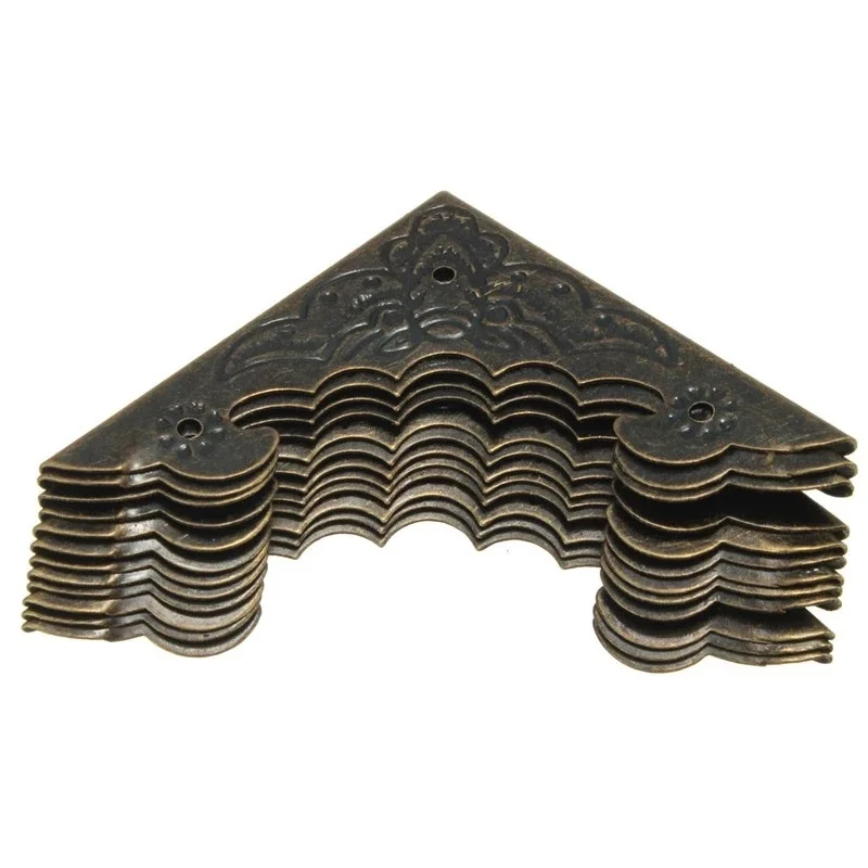 12Pcs Iron Decoration Corner Bracket Antique Jewelry Wooden Box Foot Leg Bat Corner Protector Crafts Furniture Fittings