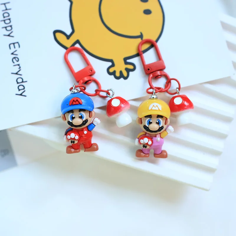 

5pcs new cartoon keychain, kawaii bag pendant, DIY three-dimensional soft plastic figurine accessories, game gifts
