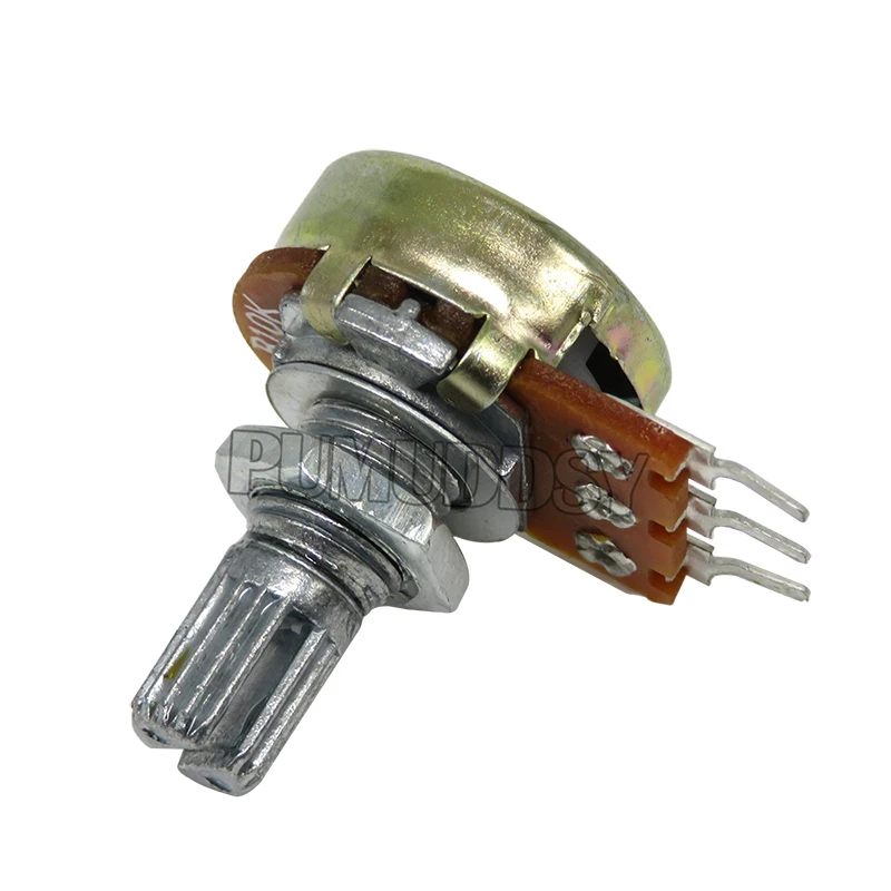 5PCS WH148 B1K B2K B5K B10K B20K B50K B100K B500K 3Pin 15mm Shaft Amplifier Dual Stereo Potentiometer 1K 2K 5K 10K 50K 100K 500K