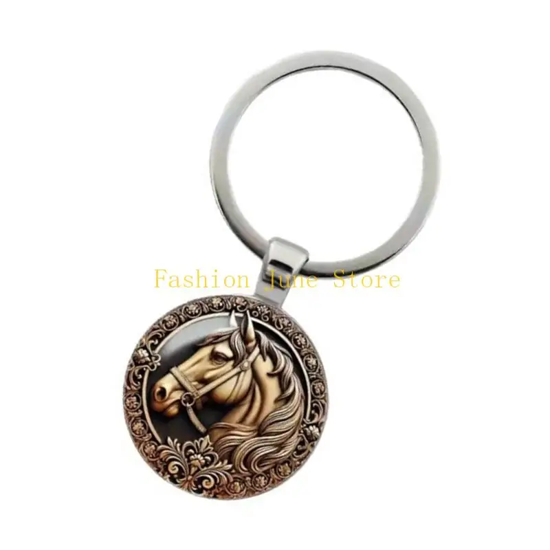 N5KA Functional Alloy Horse Head Keychain For Multiple Uses Including Gift Giving