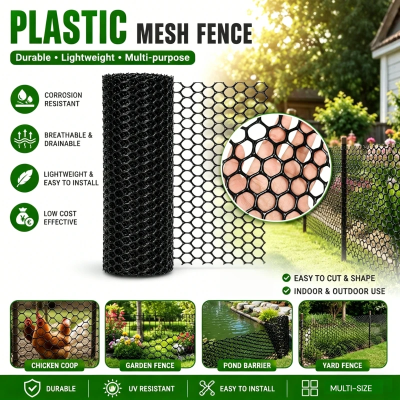 3/5/10M Plastic Breeding Net Anti-Fall Safety Net for Balcony Window Stairs Poultry Fence 0.8 Mesh Premium Farm Garden Netting