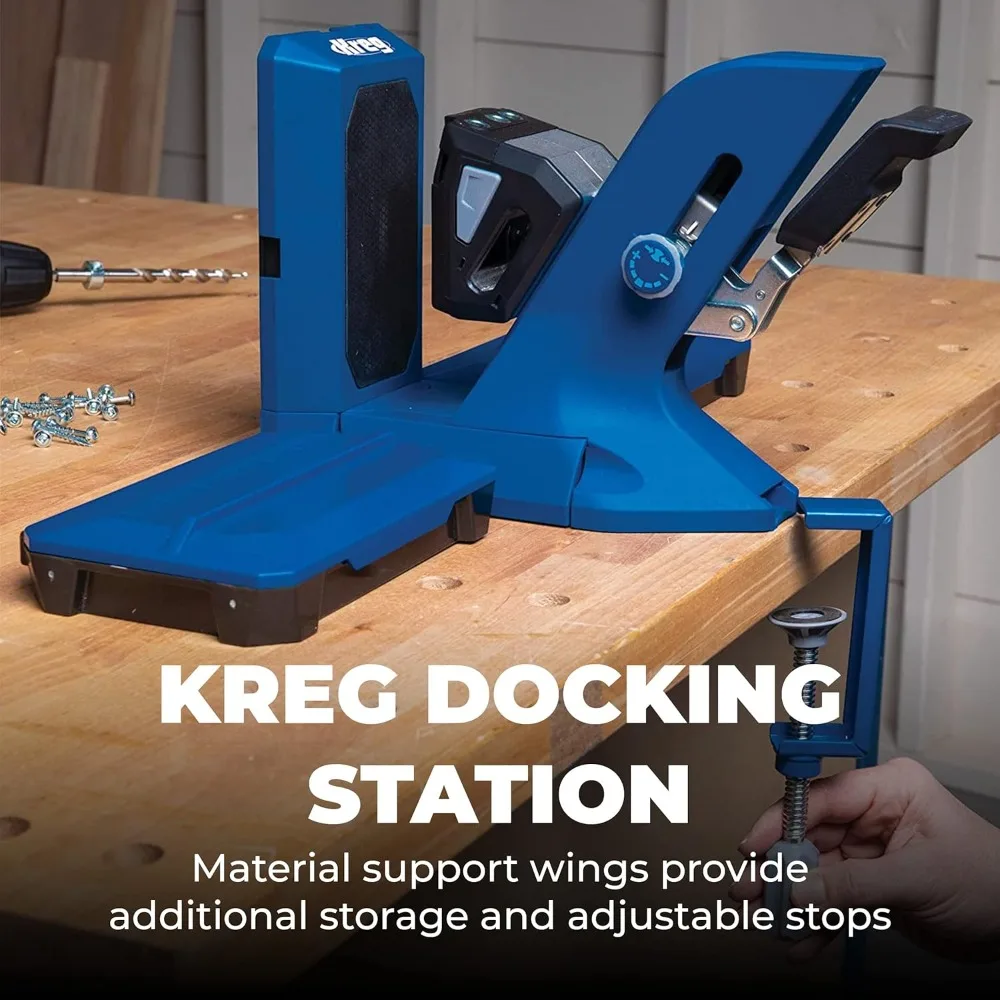 Hole Jig 720 PRO-Fixation et réglage faciles, comprend des vis à trou de poche Kreg durables, pour matériaux, optique 1/2 "à 1 1/2"