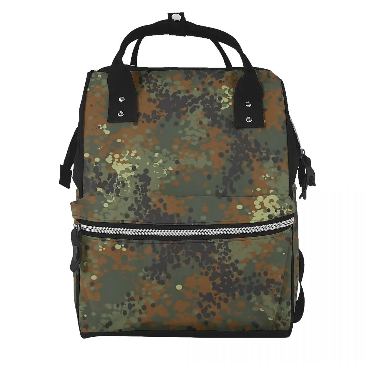 Flecktarn Camouflage Student Backpack School Bag Hiking Travel Daypack for Men Women Bookbag Shoulder Bags