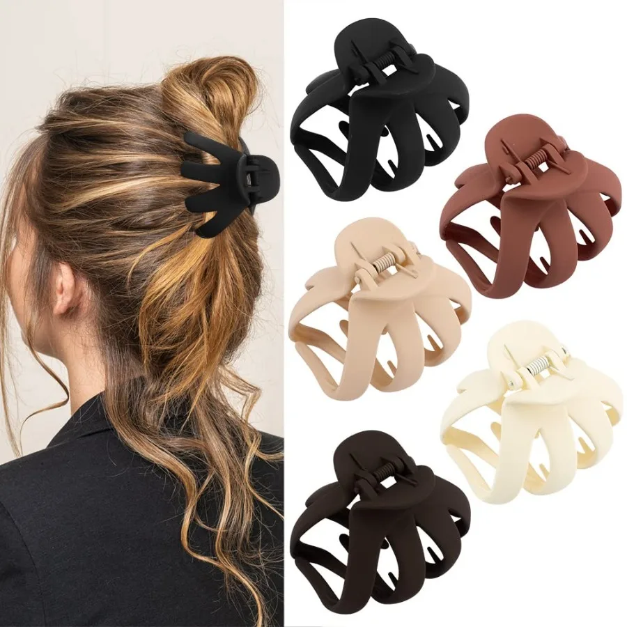 

5Pcs Octopus Matte Hair Clips for Women Large 3.15 Nonslip Jaw Hair Clips Ideal for Thick Hair Stylish Hair Accessories for Eve