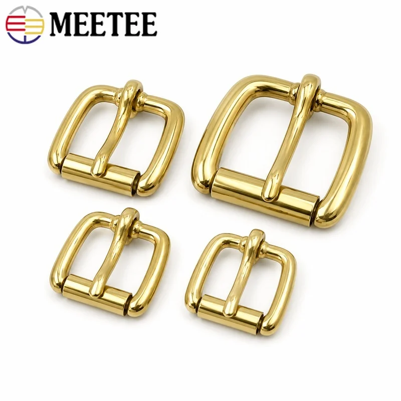 1/2/4/5Pcs 16-38mm Solid Brass Roller Belt Buckle Rectangle Single Pin Clasp for Bag Strap Webbing Leather Craft DIY Accessories