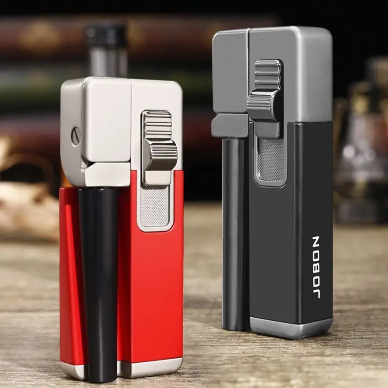 JOBON جديد أنبوب قابل للطي متكامل قابل للنفخ ولاعة لهب مائلة مادة معدنية هدايا رجالية راقية