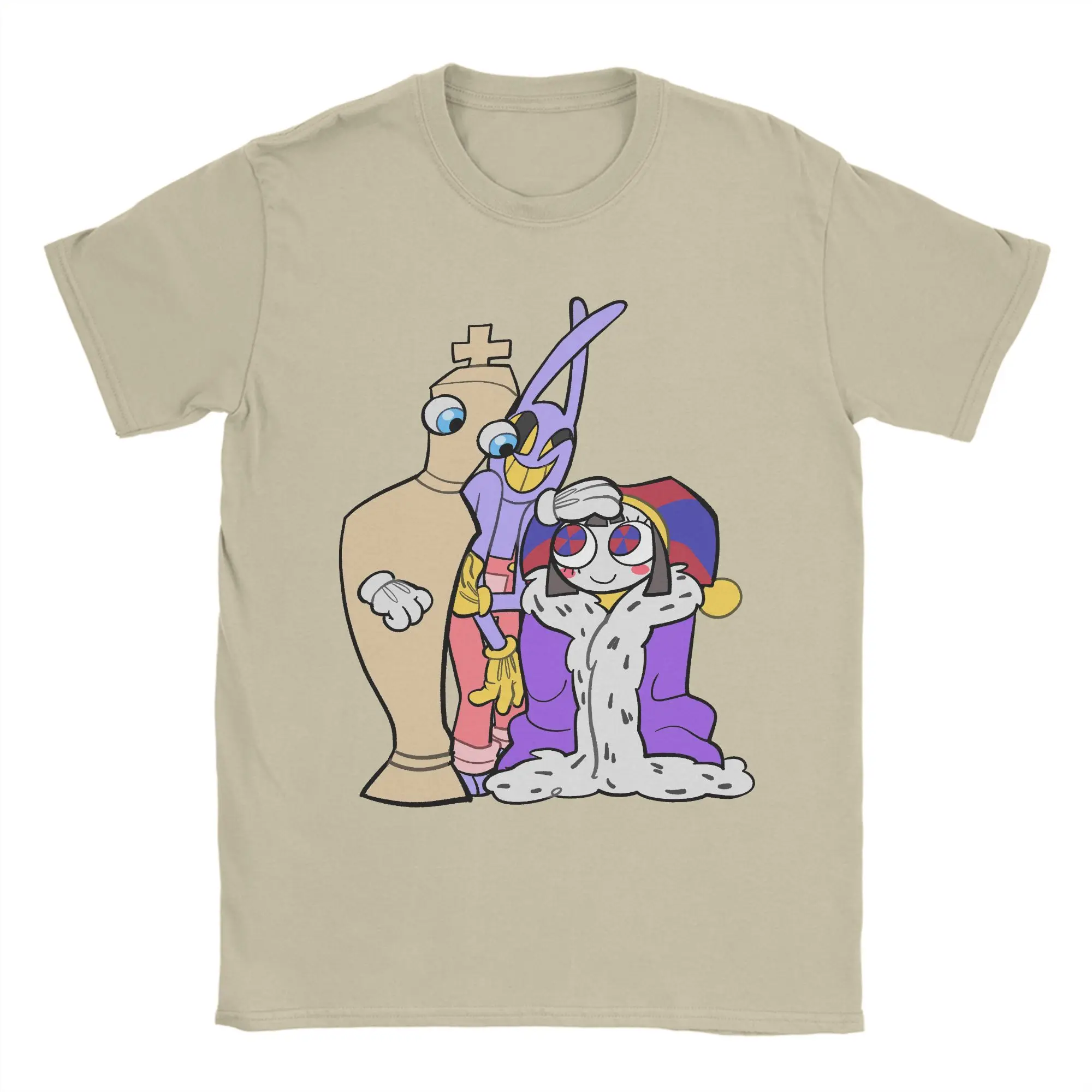 Creative Cartoon Digitals Circus T-Shirt for Men Crewneck Pure Cotton T Shirt Short Sleeve Tee Shirt 4XL 5XL Tops