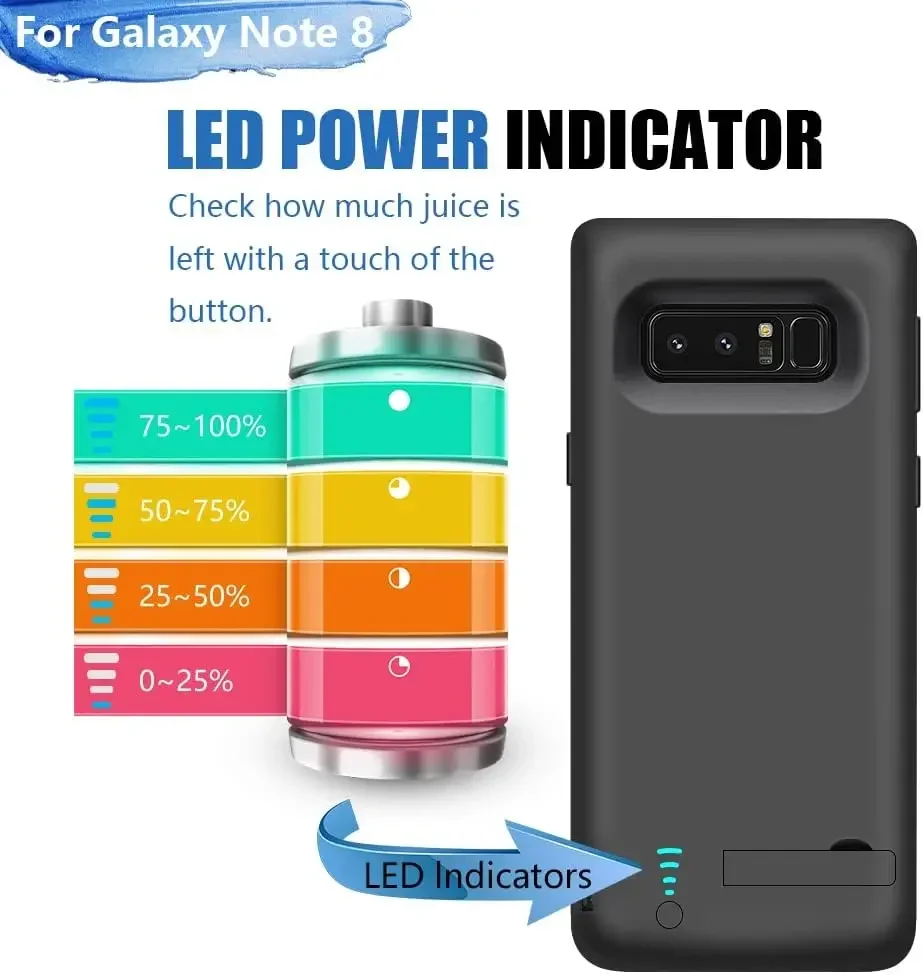 10000mah Battery Charger Case for Samsung Galaxy Note 8 Note 9 10 Plus + Power Case Charging Cover Battery Pack Power Bank Note8