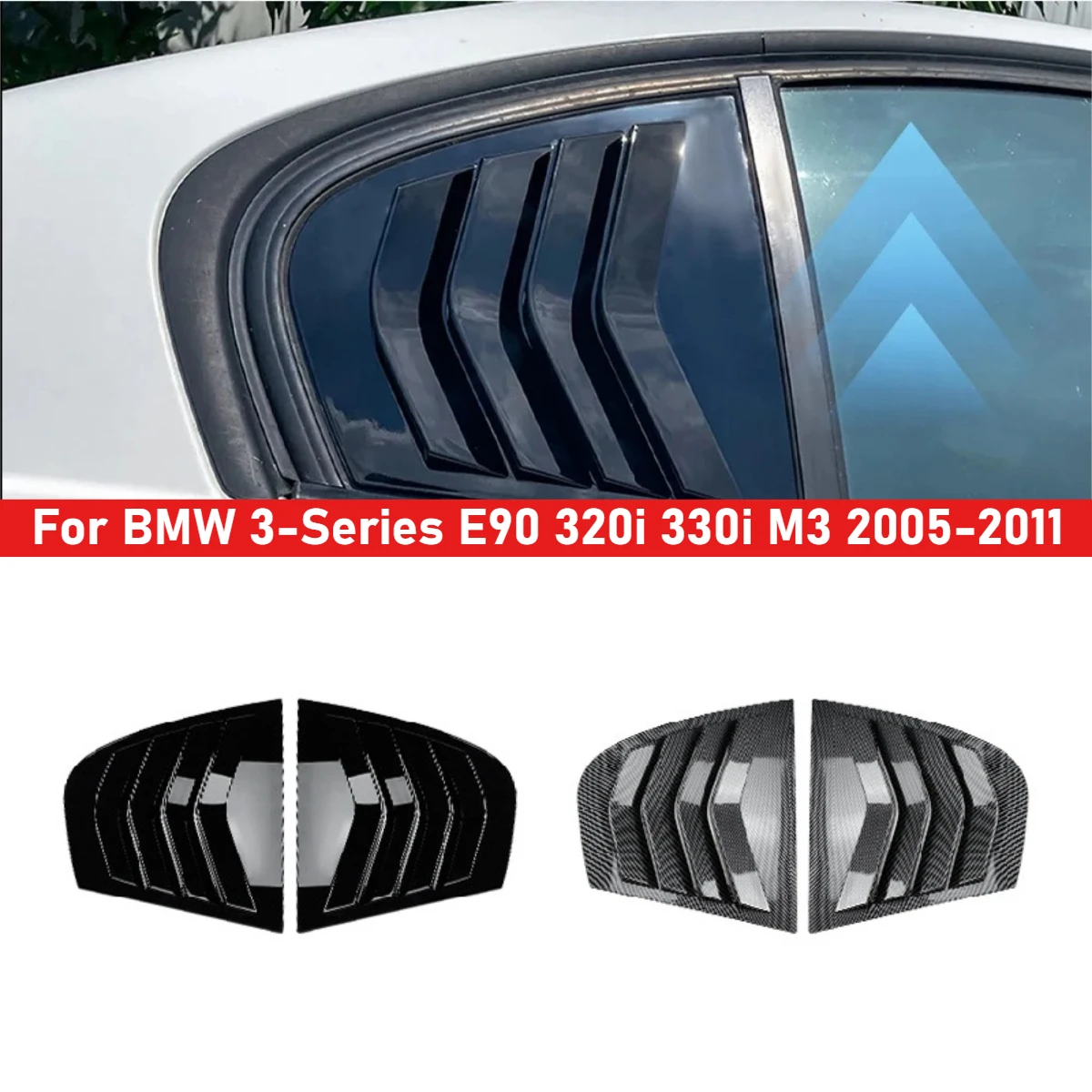 

2 шт. спойлер для отделки заднего бокового окна для BMW 3-Series E90 320i 330i M3 2005-2011, крышка жалюзи, вентиляционные отверстия, аксессуары
