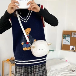 Kawai Cartoon Furry Crossbody Bags Autumn Winter Fashion Students ciepłe miękkie pluszowe torby na ramię Torebka na telefon Prezenty dla kobiet