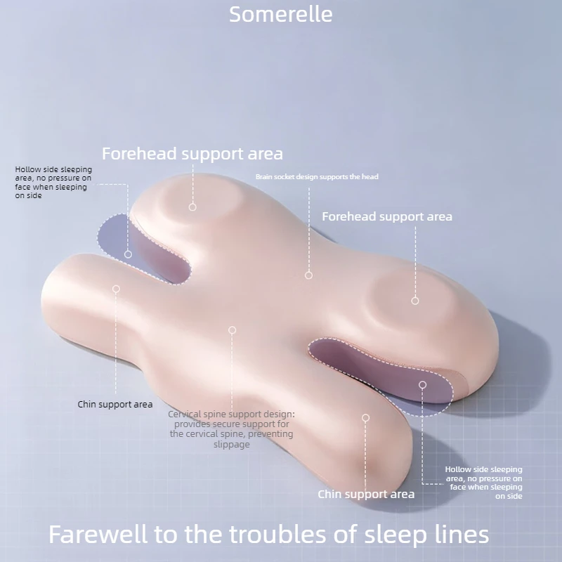 Memory Foam Neck Support Pillow Soft Breathable Side Sleeping Cushion Face Pressure Relief Single Pillow Insert for Home 목베개