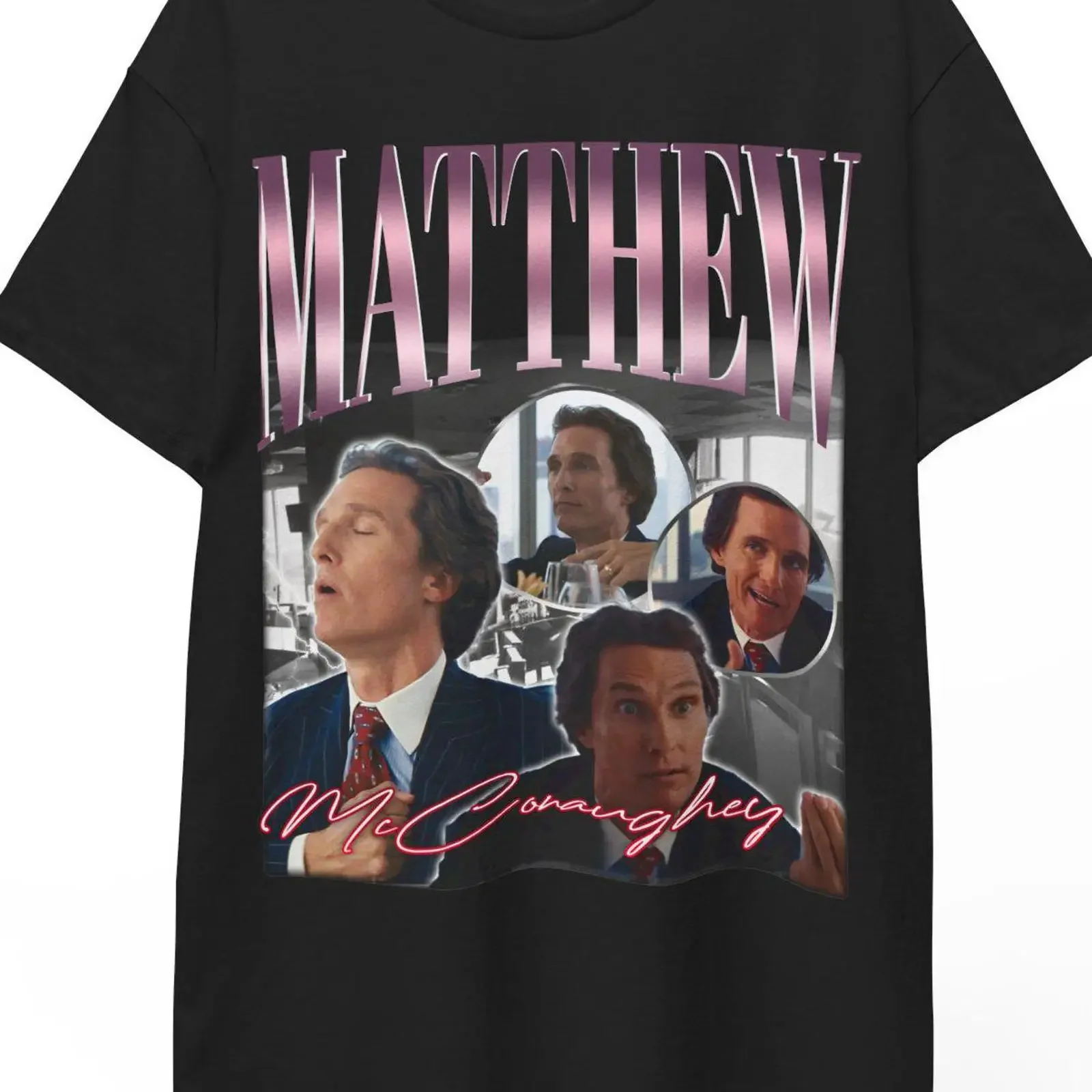 Retro 90s Matthew McConaughey Bootleg T Shirt Casual Movie Actor Fan Merch vintage Washed Breathable Stretched Stylish