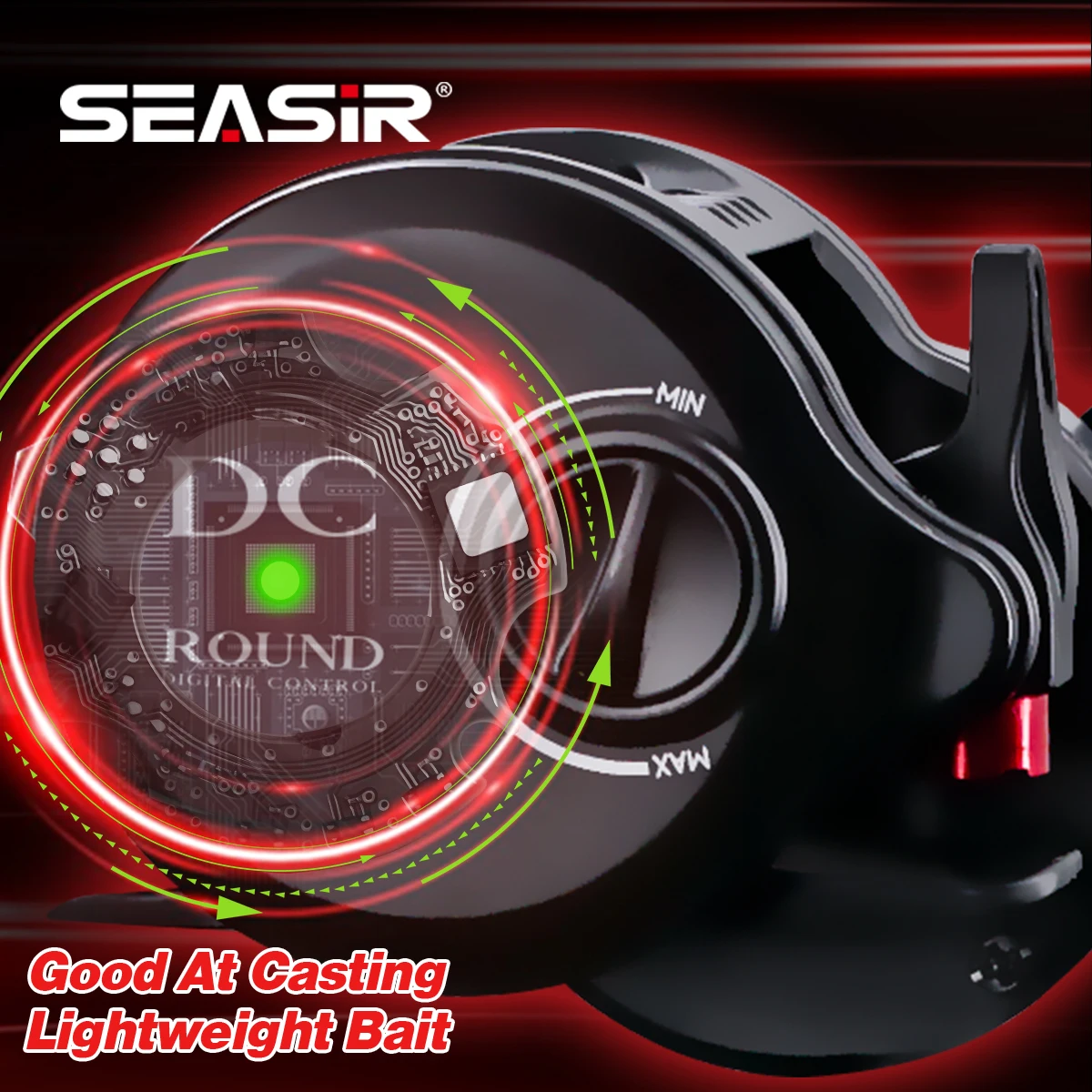 SEASIR DC-ROUND ベイトキャスティングリール 164g 6.9:1