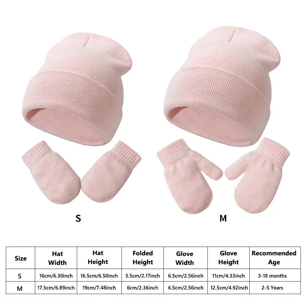 3-18 Months Fleece Lined Baby Beanies Mittens Set Winter Warm Kids Earflap Cap Pom Hat Gloves Girls Boys view 5