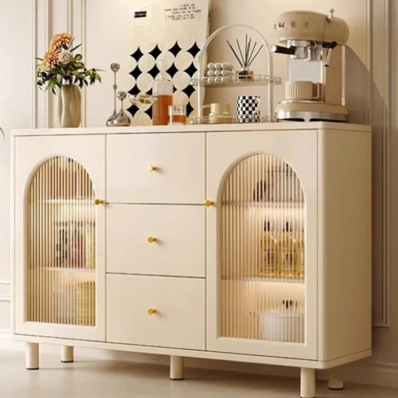 Dining side lockers integrated against the wall Tea kitchen cabinets Household cupboards Living room storage