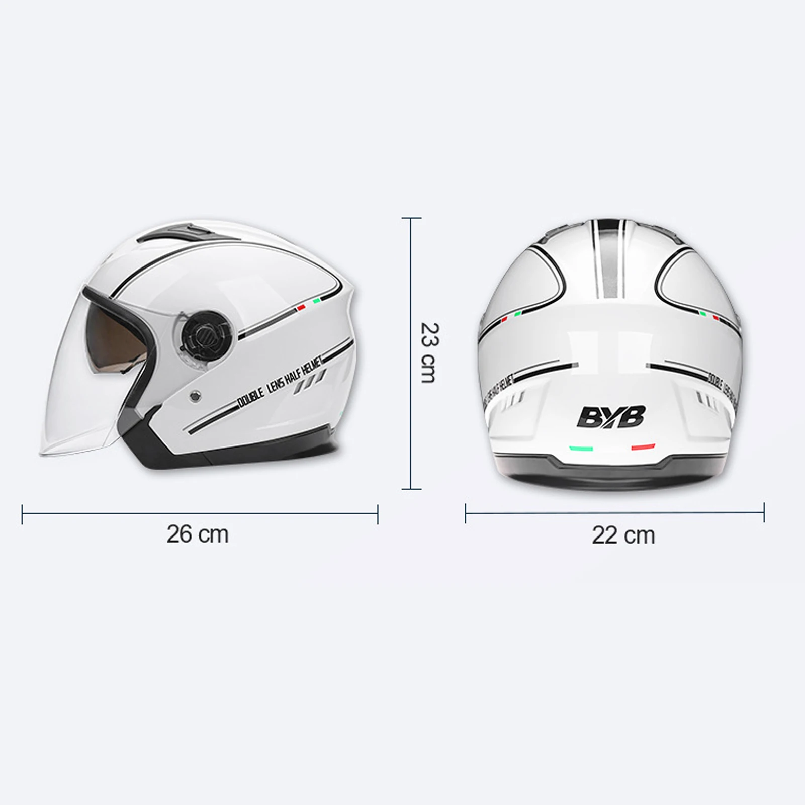 3/4 خوذات الدراجات النارية مفتوحة الوجه أقنعة مزدوجة للرجال والنساء دراجة نارية نصف خوذة لخوذات الدراجات النارية كروزر