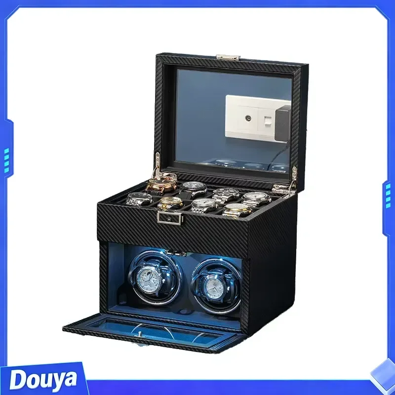 BLUETIDE BLUETIDE BLT-37 High-End Eco-friendly Dual Layer PU Leather Watch Storage Case with Suede Lining 2-Slot + 8