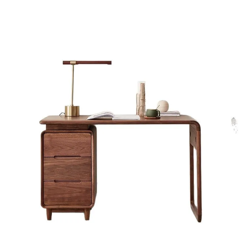

black walnut desk room computer desk Internet celebrity writing study all solid wood new Chinese style