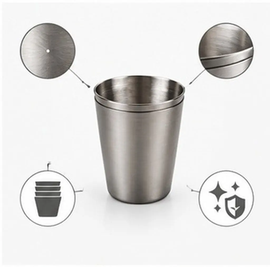 10Pcs Stainless Steel Religious Communions Cups Stackable Compact Church Holy Water Cup Multi-Use Metal Goblet for Religious