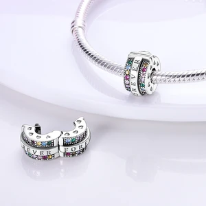 925 Silberzauber, um Schmuck zuzubereiten, schließt Verschluss, Clip -Konten, Stern, Mond, Blumenform, originales Pandora -Armband, DIY 12 Hauptverkäufe Pandora Silver 925 - №9