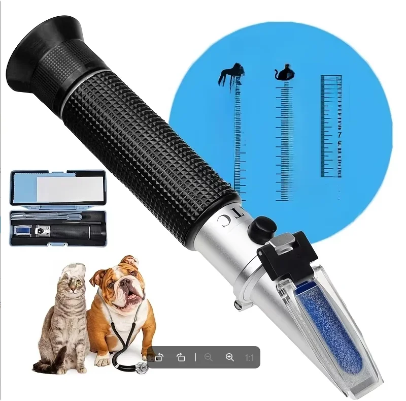 Pet Refractometer For Dog Cat Urine Specific Gravity Serum Plasma Protein Handheld Animal Clinical Tester