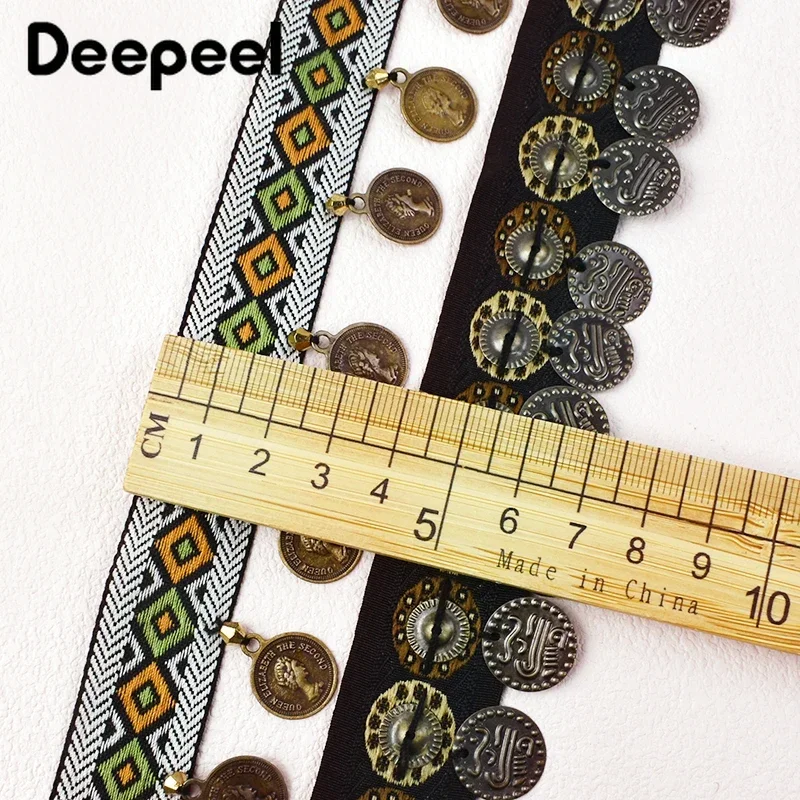 1/2Yards Deepeel 20/25mm Ethnic Tassel Fringe Lace Trim for Clothing DIY Handmade Embroidery Ribbon Decorative Sewing Webbing