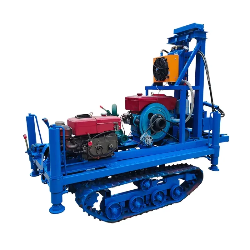 100m 150m Portable Water Well Drilling Machine Track Mounted Deep Well Water Boring Rigs Machines 22HP Diesel Engine for Sale