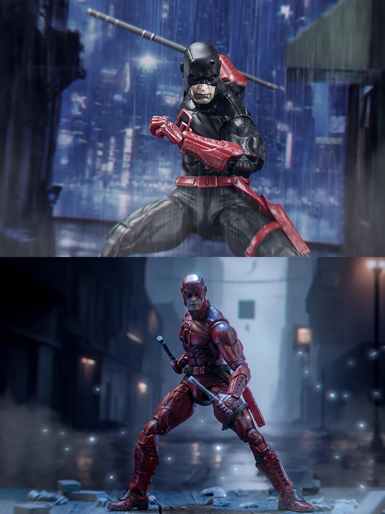 Black/Red Version 1/10 Comic Hero Murdock Articulated Body Design 18cm FLEFTOYS Daredevil Action Figure Model Doll Collection