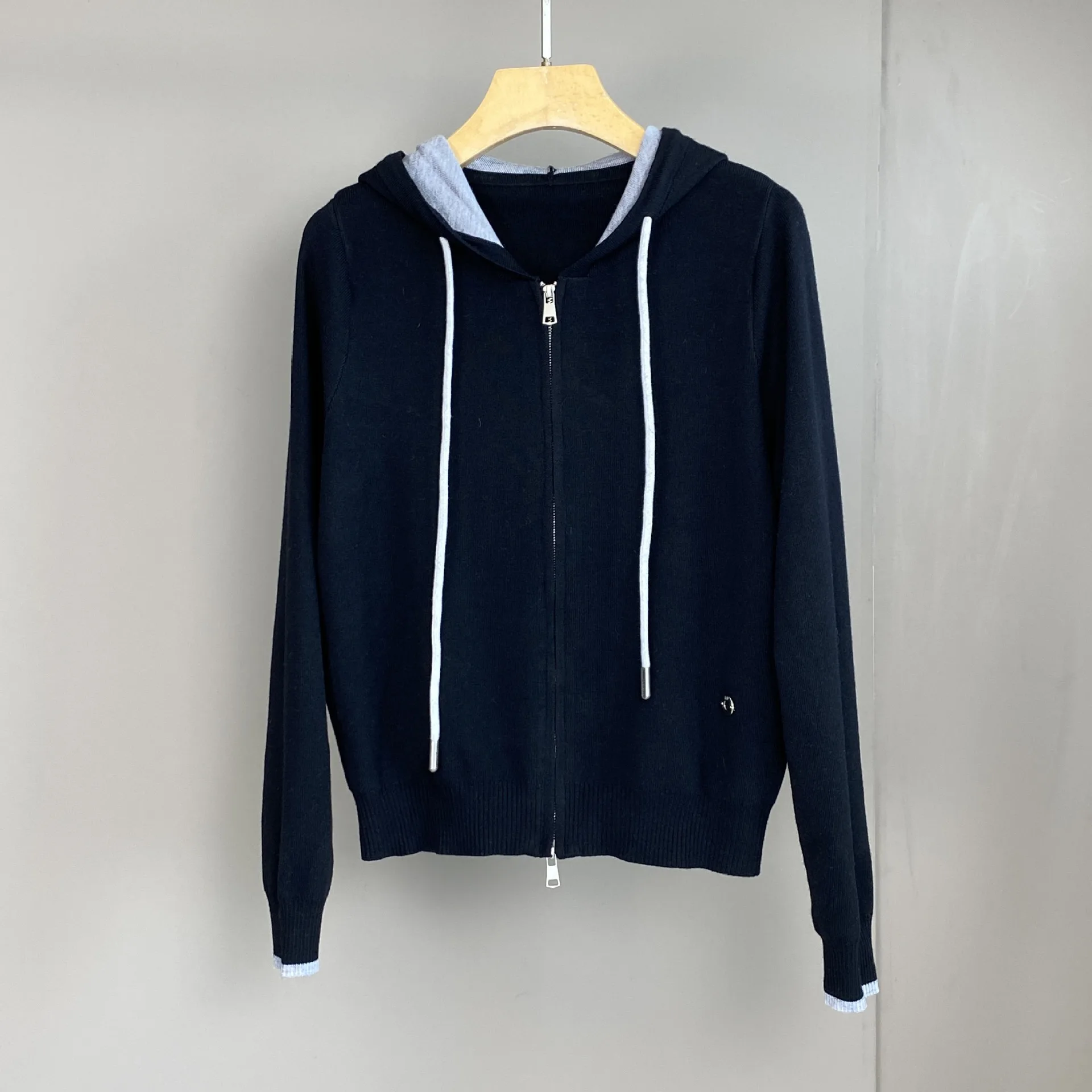 

Women's Autumn and Winter New Wool Hooded Drawstring Sweater Jacket