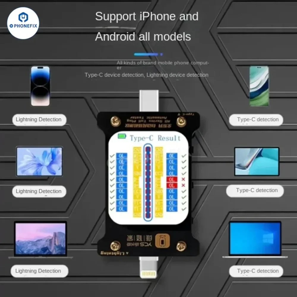YCS-type-cインテリジェント自動テールプラグ検出器,高精度チップテスター,iPhone, Android, PC, Pad, YCS用の修理ツール