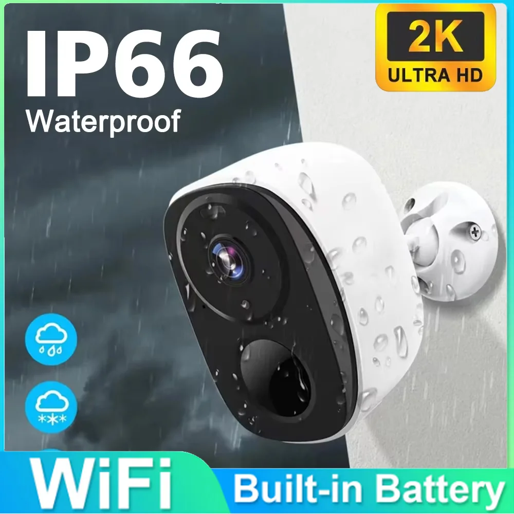 2K 5MP Wireless Sloar Battery IP Camera Outdoor Security WiFi Camera 5000mAh Battery Night Vision Camcorder 5X Video Recorder