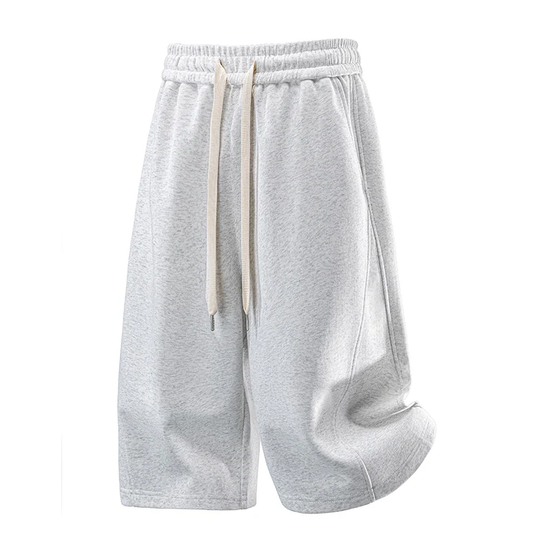 

Men's Soft Cotton Blend 7/8 Sweat Shorts Elastic Waist Drawstring Casual Loose Fit Summer Daily Wear Shorts