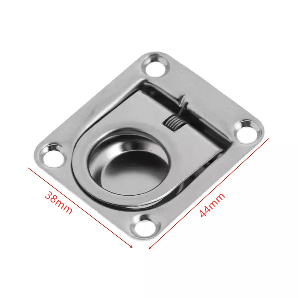 2PCS Stainless Spring Loaded Pull Ring Lift Handle For Hatch Boat Stainless Steel Boat Lift Handle Marine Yacht Locker Pull Ring