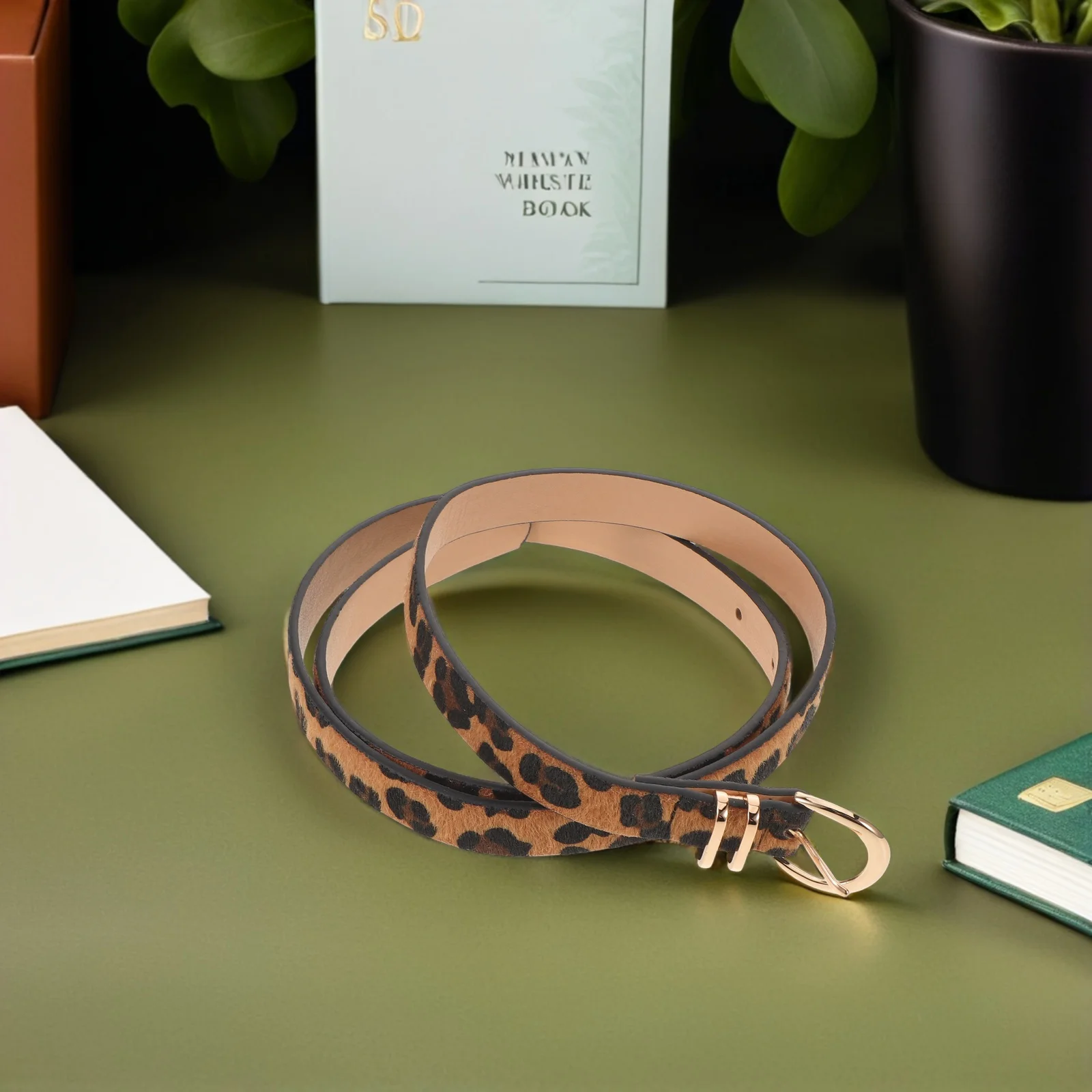 

Leopard Print Belt For Women Wide Vintage Waist Belt Soft Faux Adjustable Strap For Jeans Dresses Casual Wear