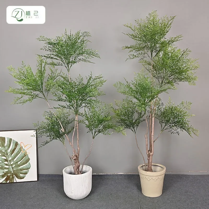 Simulation Green Plants Nantian Bamboo Large Floor Potted Ornaments for Living Room Home Decoration Shopping Mall Outdoor