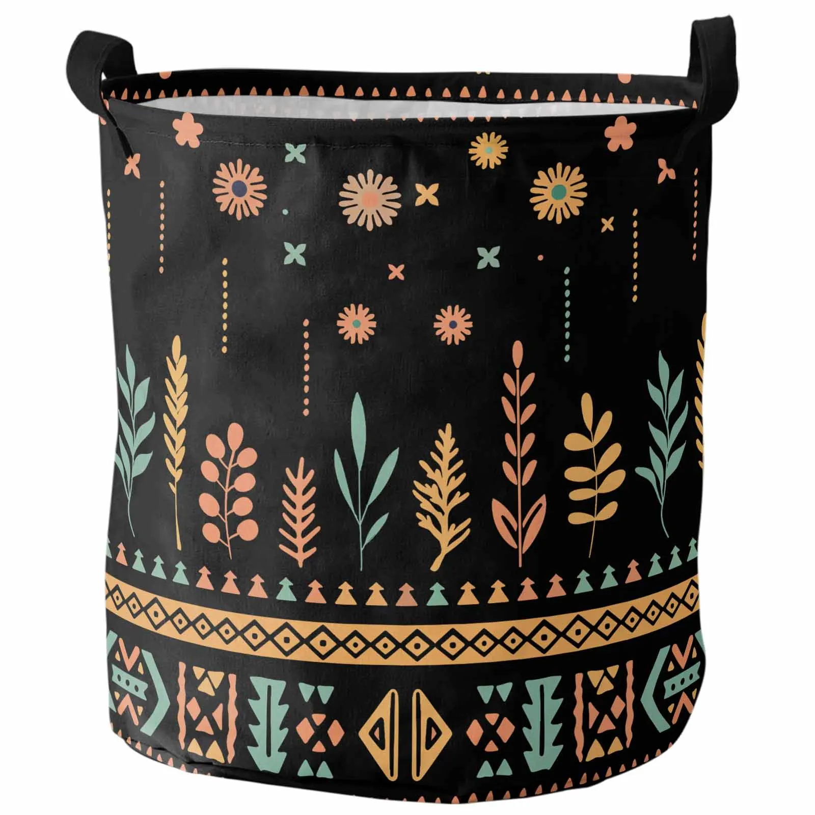 Aztec Navajo Flower Grass Lace Tribe Dirty Laundry Basket Foldable Waterproof Organizer Clothing Children Toy Storage Basket