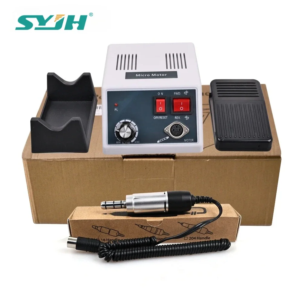 SYJH Dental Micromotor 35,000 RPM 65W Foot Control Forward Reverse with FX Low Speed Handpiece for Dental Lab Polishing Grinding
