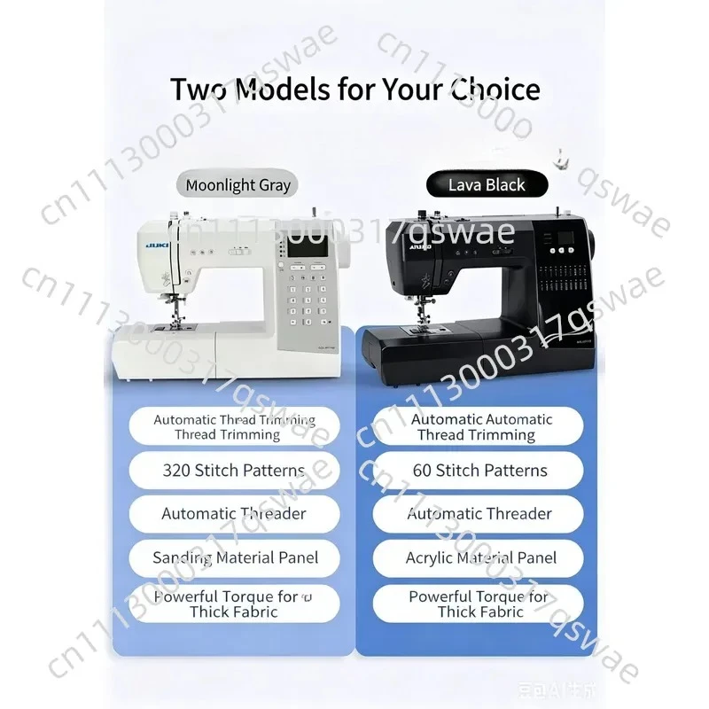 Compact sewing machine with 116 stitch patterns and 2 fonts, household sewing machine