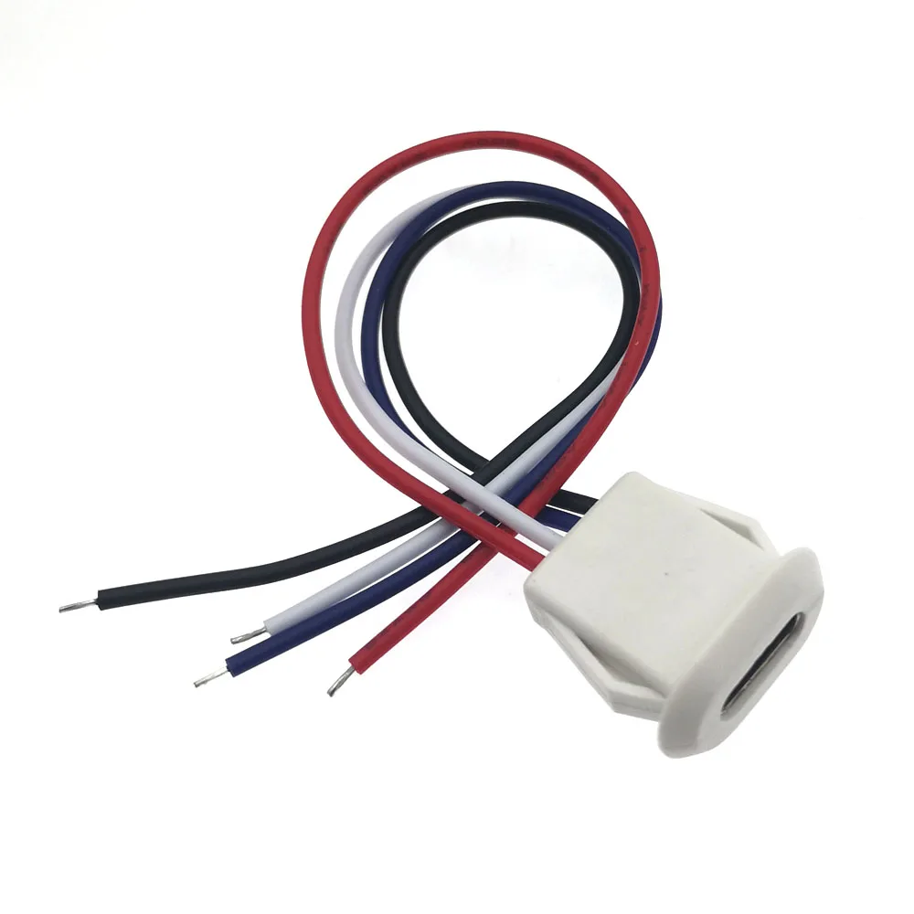 5-10 Stück USB-C 2-Pin 4-Pin 6-Pin Hochstrom-Ladebuchse mit Datenanschluss Typ-C Weiblich Typ C PH2.0 Wasserdichter Weiblicher Steckverbinder – Detail 4