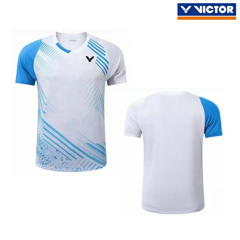 New victor victory badminton jersey set top men's short-sleeved quick-drying competition jersey training jersey women 2024