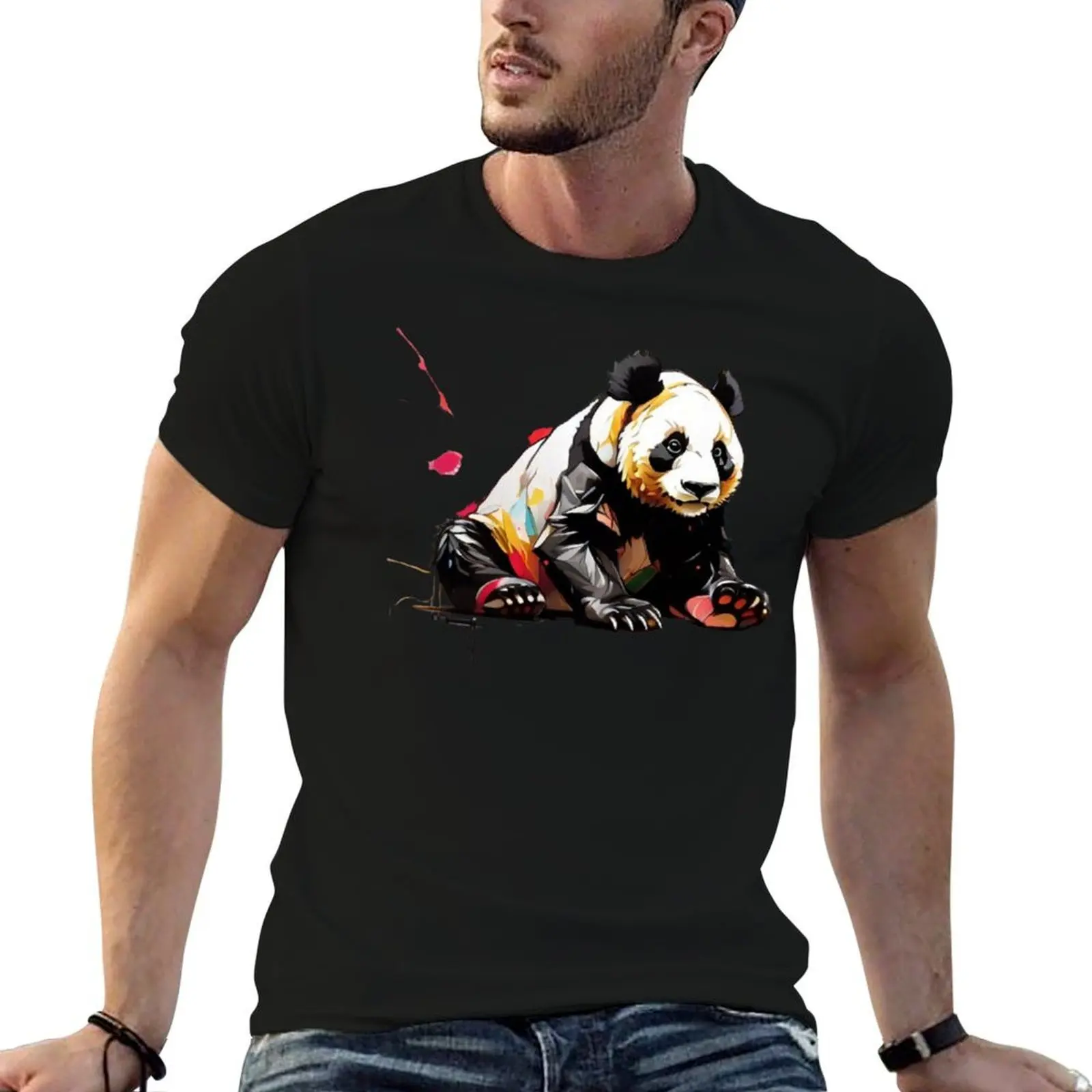 Panda Pop: Chromatic Fusion T-Shirt Dry Fit Athletic Short Sleeve Shirt