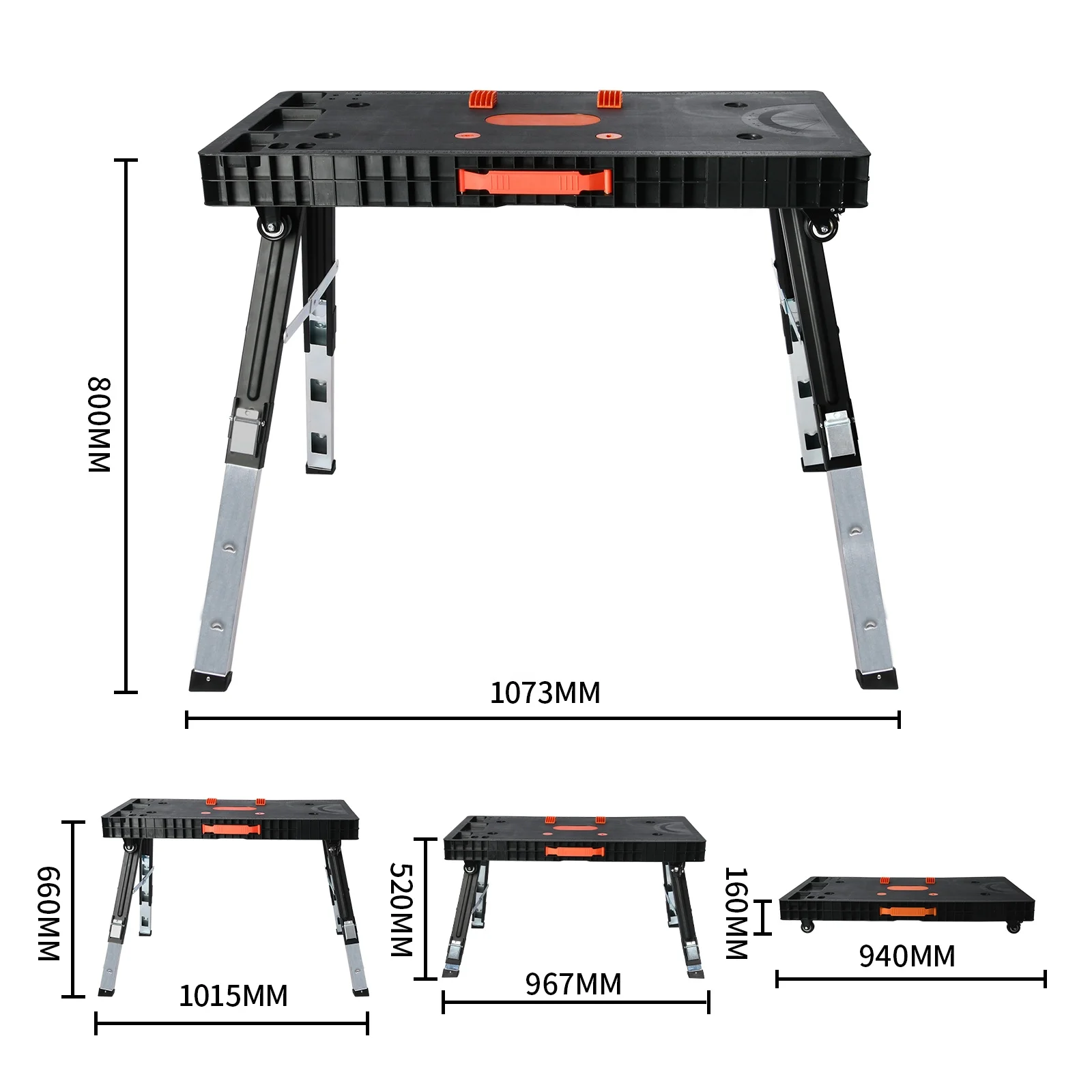 Vertak 5-in-1 Multi Adjustable Workbench DIY Office Home Use Woodworking Portable Hardwood Work Bench