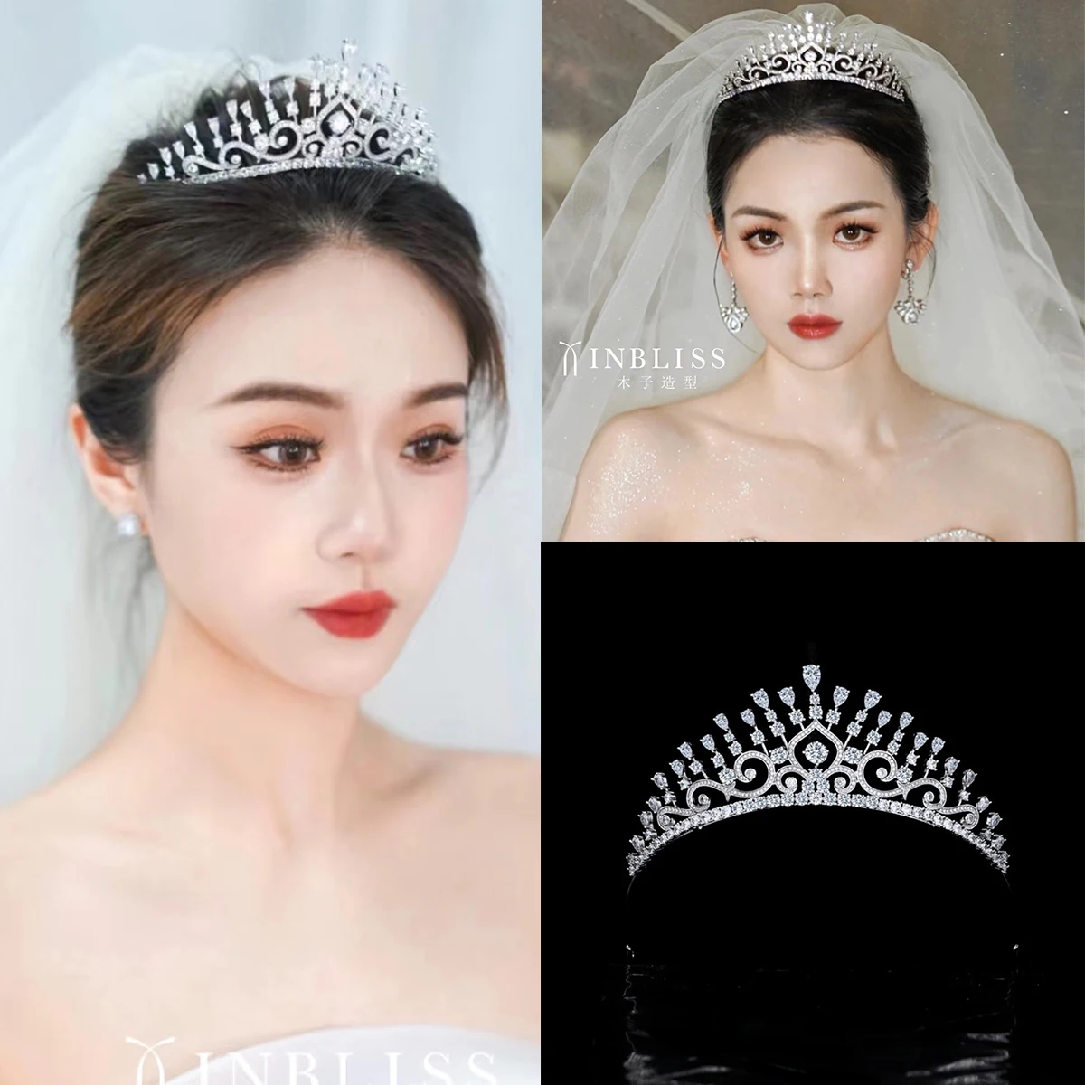 

High-End European Bride Wedding Zircon Crown Hair Accessory Elegant Wedding Dress Tiaras Headpiece Fashionable New Style