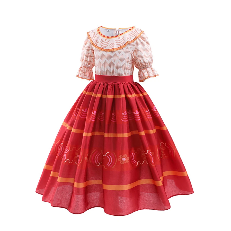 Girls Dolores Dresses Princess Charm Encanto Dress Up Madrigal Pepa Costume Kids Halloween Cosplay Party Fancy Vestidos 2-10T