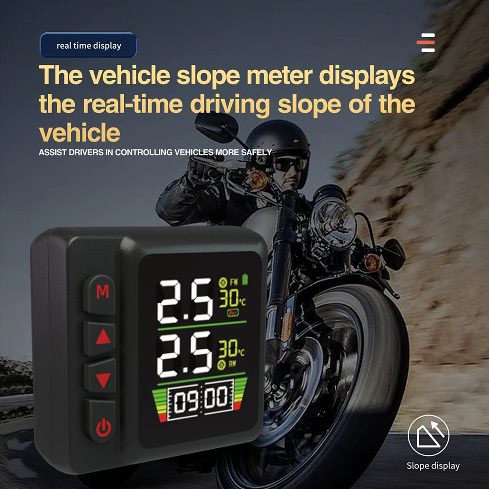 

Motorcycle Tire Pressure Monitor With QC 3.0 Fast Charging IP67 Waterproof Moto TPMS Motorbike Tire Pressure Monitoring System